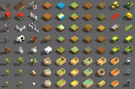 3d Model Voxel Farming Turbosquid 1292081 3d Model Voxel Games Isometric Art