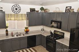 navy bean lane: gray kitchen cabinets