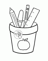 School Supplies Coloring Page For Kids School Coloring Pages Printables Free Wuppsy C Preschool Coloring Pages School Coloring Pages Coloring Pages For Kids