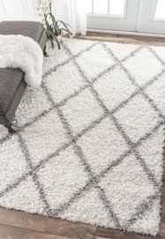 Nuloom Easy Shag Shanna Shaggy White Living Room Area Rugs Grey And White Rug White Area Rug