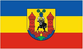 This is a german lander flag, or state flag. Fahne Flagge Waren Muritz Mecklenburg Vorpommern Deutschland Fahnenwelt