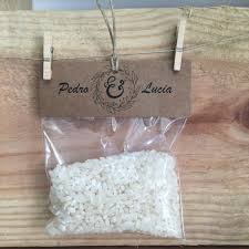 Bolsa blanca para bodas con asas para presentar detalles, con la frase nuestra boda gracias por ser parte de este día . Saquitos De Arroz Personalizados
