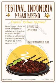 Jika kamu pernah berkeliling indonesia, minimal di kota berbeda, pasti kamu menjumpai perbedaan makanan di tiap wilayah. Festival Makanan Indonesia Cute Satay Poster Ai Free Download Pikbest