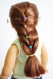 Doll Hairstyle Rainbow French Ponytail Americangirlfan American Girl Doll Hairstyles American Girl Hairstyles Doll Hair