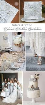 Glitter Silver And White Glamour Wedding Ideas With Invitations Weddingplanning White Silver Wedding Silver Wedding Theme Silver Wedding Decorations