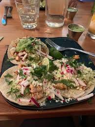 It's a great band : Street Tacos Mixing It Up With A Prime Rib A Chicken And A Pork Tacos Picture Of Barrio Cocina Y Tequileria Plymouth Tripadvisor