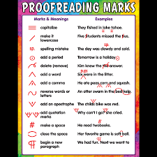 80 prototypical proofreading mark chart