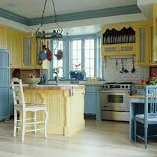 Custom Touches For Small Kitchens Blue Yellow Kitchens Kitchen Colors Home
