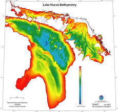 Color Bathymetric Map Of Lake Huron Maps Cartography