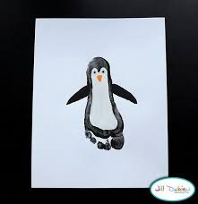 Pinguin Fussabdruck Basteln Fur Kindergartner Handabdruck Kunst Susse Basteleien