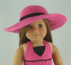 Wide Brimmed Sunhat Pdf Crochet Pattern For American Girl Dolls Instant Download Includes Chart W Symbols Written Pattern