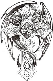 Fresh tattoo coloring pages printable awesome dragon adult with. Dragon Tattoo Coloring Pages