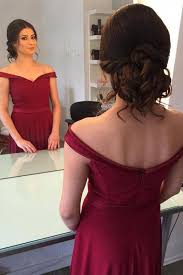 Here is a beautiful and creative hairstyle for a gown for long hair. Promupdos Dress Hairstyles Homecoming Dresses Long Burgundy Prom Dress