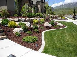 Plans for front yard landscape design according to architectural style. Rock Landscaping Ideas Garden Landscaping Decoration Ideas Front Garden Rock Option Utah Landscape Design With Planting Plants And Pe Landshaftnyj Dizajn Dizajn