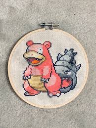 200 w x 287 h stitches stitches required: Fo Stitched My Boyfriends Favorite Pokemon Slowbro As A Christmas Gift To Him Crossstitch