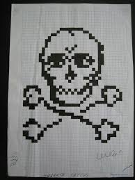 Skull Pixel Art Grid Paper Graph Paper Art Paper Drawing
