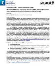 Additional information for international students. University Of Nottingham Malaysia On Twitter A New Phd Scholarship Opportunity By Management Ecology Of Malaysian Elephants Meme