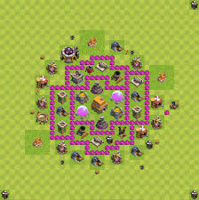 At sixth level the town hall … Trophy Defense Base Th6 Clash Of Clans Town Hall Level 6 Base 67