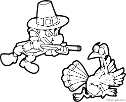 All rights belong to their respective owners. Pilgrim Hunting A Turkey Coloring Page Coloringall