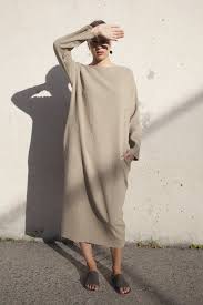 Black Crane Quilted Long Dress In Sand Oroboro Store Brooklyn New York Minimal Fashion Fashion Minimal Outfit