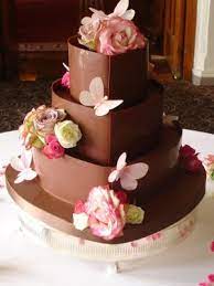 Heart Shaped Milk Chocolate Wrapped Fresh Flower Cake Heart Shaped Wedding Cakes Chocolate Wedding Cake