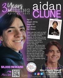 Aidan Clune Missing Person Case in Wells, Nevada