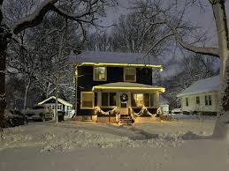 Old House in Iowa After Snowfall