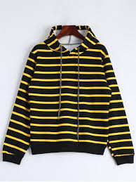 Black And Yellow Striped Sweater Drawstring Striped Longline Hoodie Stripe M Online Shopping Clothes Women Striped Hoodie Fashion