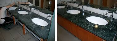 Put the claw of the pry bar under the rim of the counter, and press down on the free end until the countertop begins to lift up. How To Restore Marble Vanity Tops Www Stone Repairs Com