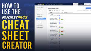 How To Use The Fantasypros Cheat Sheet Creator 2020 Fantasy Football Youtube