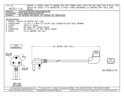 80251 La Left Angle C 19 Connector International Cord Set