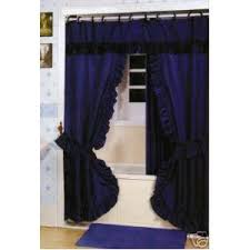 Black And Blue Shower Curtain Double Swag Shower Curtain Liner Rings Navy Blue Double Swag Shower Curtain Shower Curtain Decor Curtains