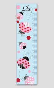 personalized blue ladybug growth chart by