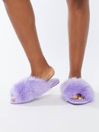 Clf Fluff D Up Slippers In Purple Savage X Fenty