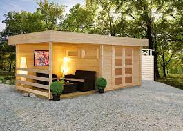 Also so, als ob man eine terrasse bauen würde. Gartenhaus Flachdach 300x250cm Holzhaus Bausatz 28mm Inkl Seitlicher Terrasse Vom Garten Fachhandler