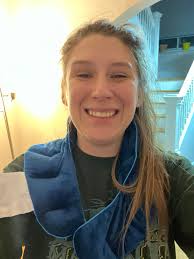 Weighted neck blanket for microwave and freezer use