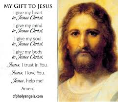 This card is a great way to portray the message of easter and the life of jesus. My Gift To Jesus Prayer Card Total Surrender To Jesus Christ