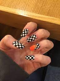 Pin By Arianna On Inspo Checkered Nails Cute Nails Fire Nails