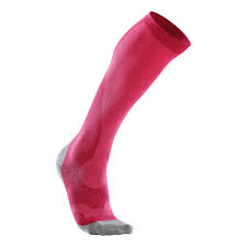 2xu Women Compression Performance Run Socks Pink Grey