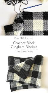 Black And White Crochet Blanket Pattern Crochet Black And White Gingham Griddle Stitch Blanket Pattern Etsy Crochet Crochet Patterns Afghan Crochet Patterns
