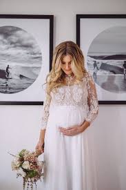 Brautkleid Fuer Schwangere Spitzenkleid Mit Langen Aermeln Locker Fallend Und Le Hochzeit Kleidung Standesamt Kleid Schwanger Brautkleid Schwanger Standesamt