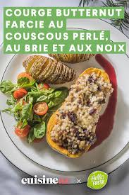 Courge Butternut Farcie Au Couscous Perle Au Brie Et Aux Noix Recette Hellofresh Recette Butternut Farcie Courge Butternut Butternut