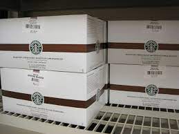 How can my business serve starbucks coffee and products? File Boxes Of Starbucks Coffee Packs Jpg Wikimedia Commons