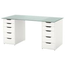 Glasholm Alex Table Glass Honeycomb Pattern White 58 1 4x28 3 4 Ikea Ikea Glass Desk Glass Table Glass Desk
