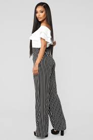Black And White Striped Jumpsuit Outfit Always Cute For You Striped Jumpsuit Black White Classy Jumpsuit Outfits Classy Jumpsuit Black Jumpsuit
