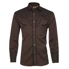 Scully Men S Long Sleeve Embroidered Western Shirt Shirts Western Shirts Mens Western Wear