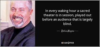 Robin Meyers quote: In every waking hour a sacred theater is in session...