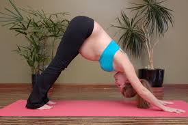 Prenatal Yoga Downward Facing Dog Is One Of The Best Postures To Stretch Your Calves In While Pregnant Walk The Heels Up And Down Slowly While Stretching Back