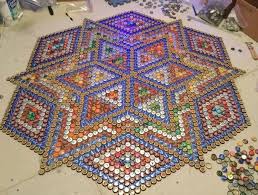 Bottle Cap Floor Tile Bottle Cap Table Beer Cap Crafts Bottle Cap Crafts