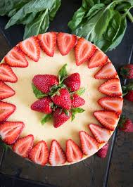 Goat Cheese Cheesecake With Strawberries Basil Balsamic Recipe Delicious Strawberry Cake Strawberry Cheesecake Cheesecake Decoration